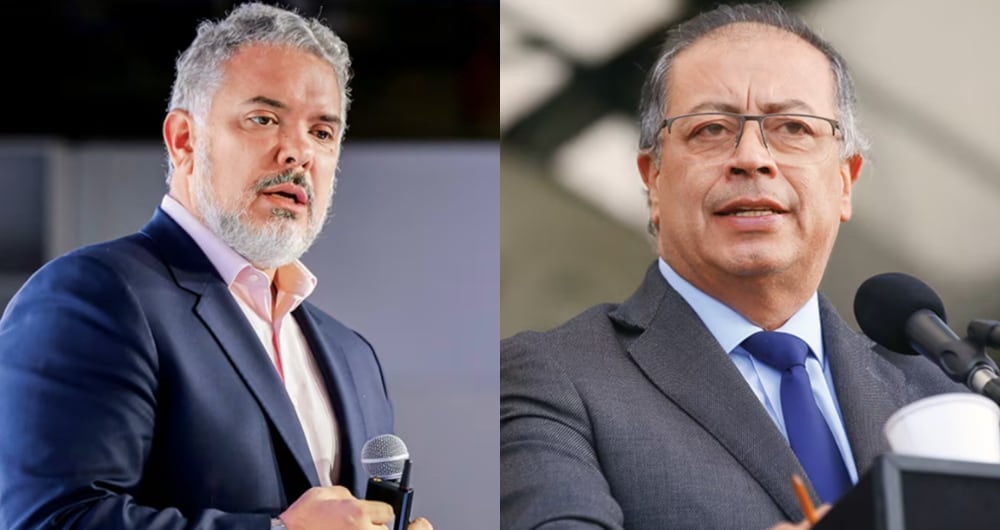 De izquierda a derecha: el expresidente Iván Duque y el presidente Gustavo Petro.