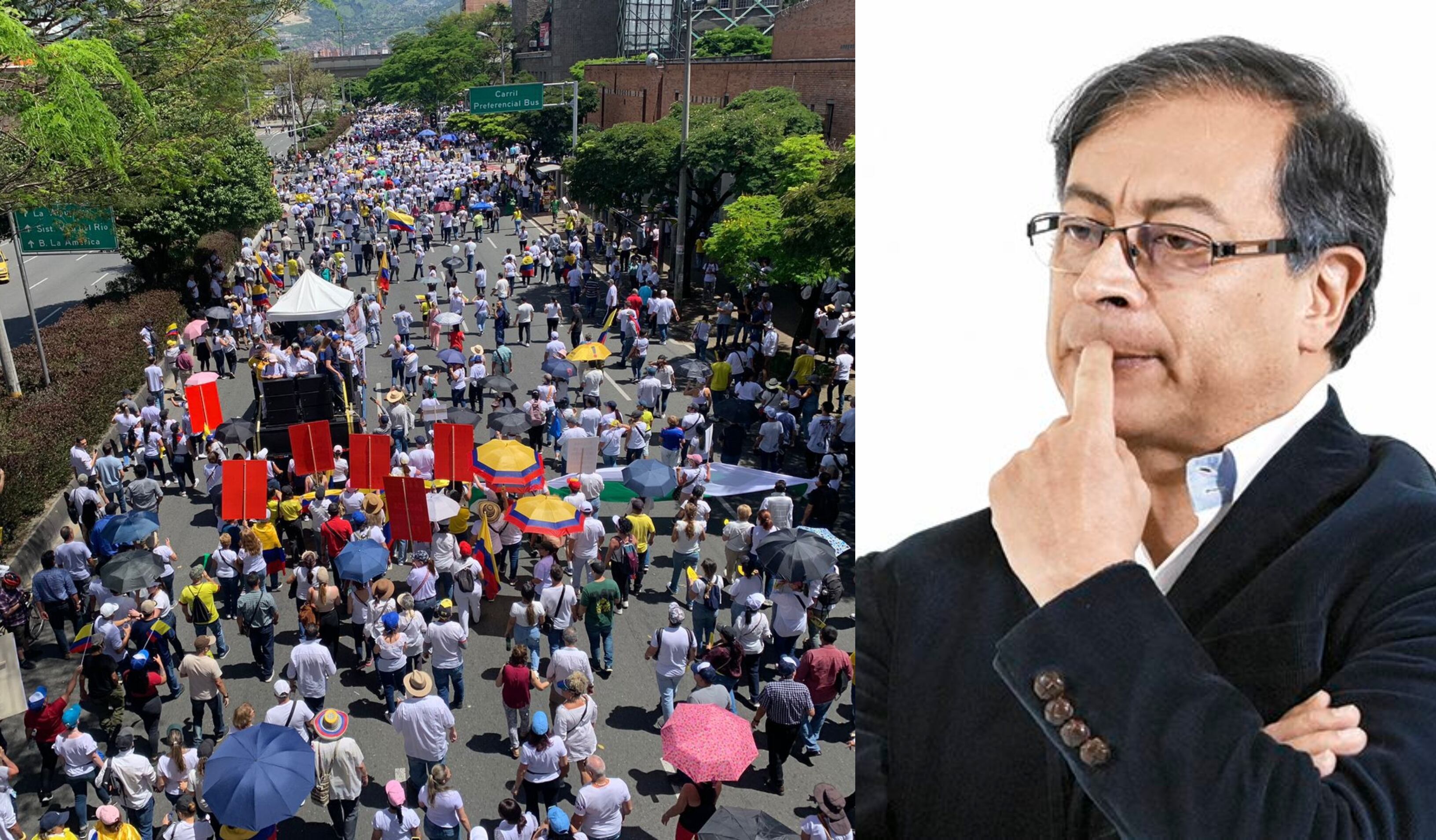 Miles de colombianos salieron a las calles en el marco de la 'Marcha de las Mayorías'.