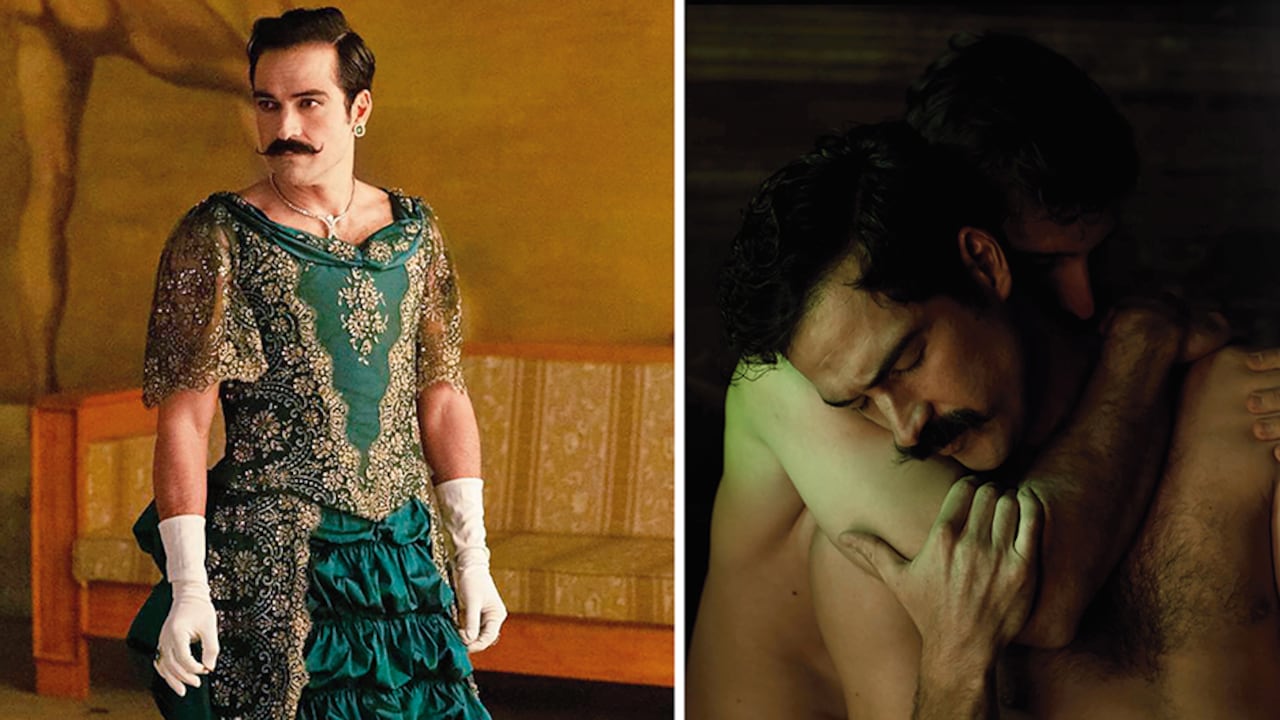 Alfonso Herrera, como Ignacio de la Torre y Mier, el yerno del presidente que organizó el baile. Él y su amante, Evaristo Rivas, encarnado por Emiliano Zurita, protagonizan osadas escenas de sexo.