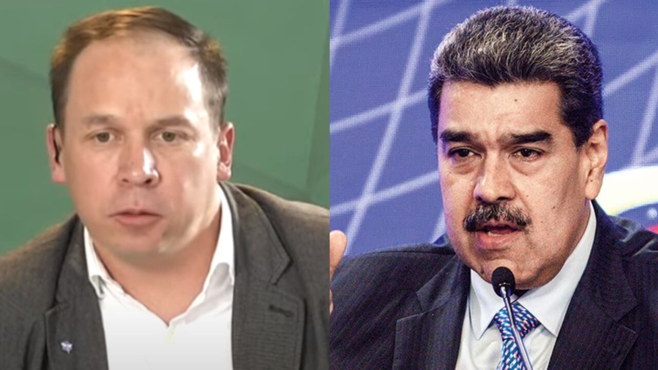 De izquierda a derecha: El mayor (r) Jorge Castillo y Nicolás Maduro, líder del régimen venezolano.