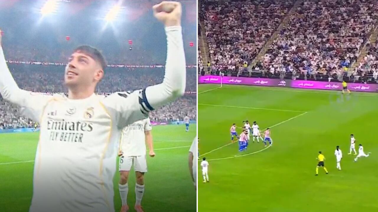 Federico Valverde marcó un golazo en el partido de Real Madrid contra Atlético en la Supercopa.