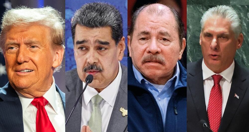 Donald Trump, Nicolás Maduro, Daniel Ortega y Miguel Díaz-Canel.