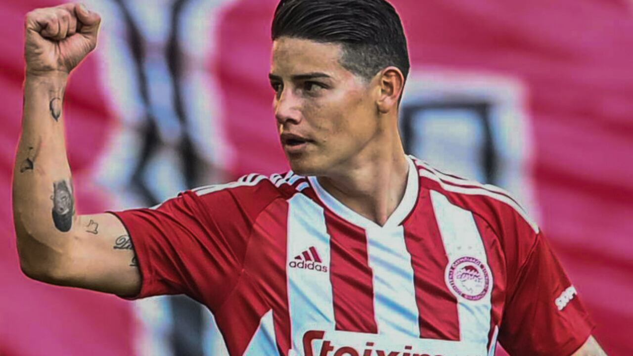 James Rodríguez, Olympiacos. Foto: Twitter oficial Olympiacos FC (@olympiacosfc)