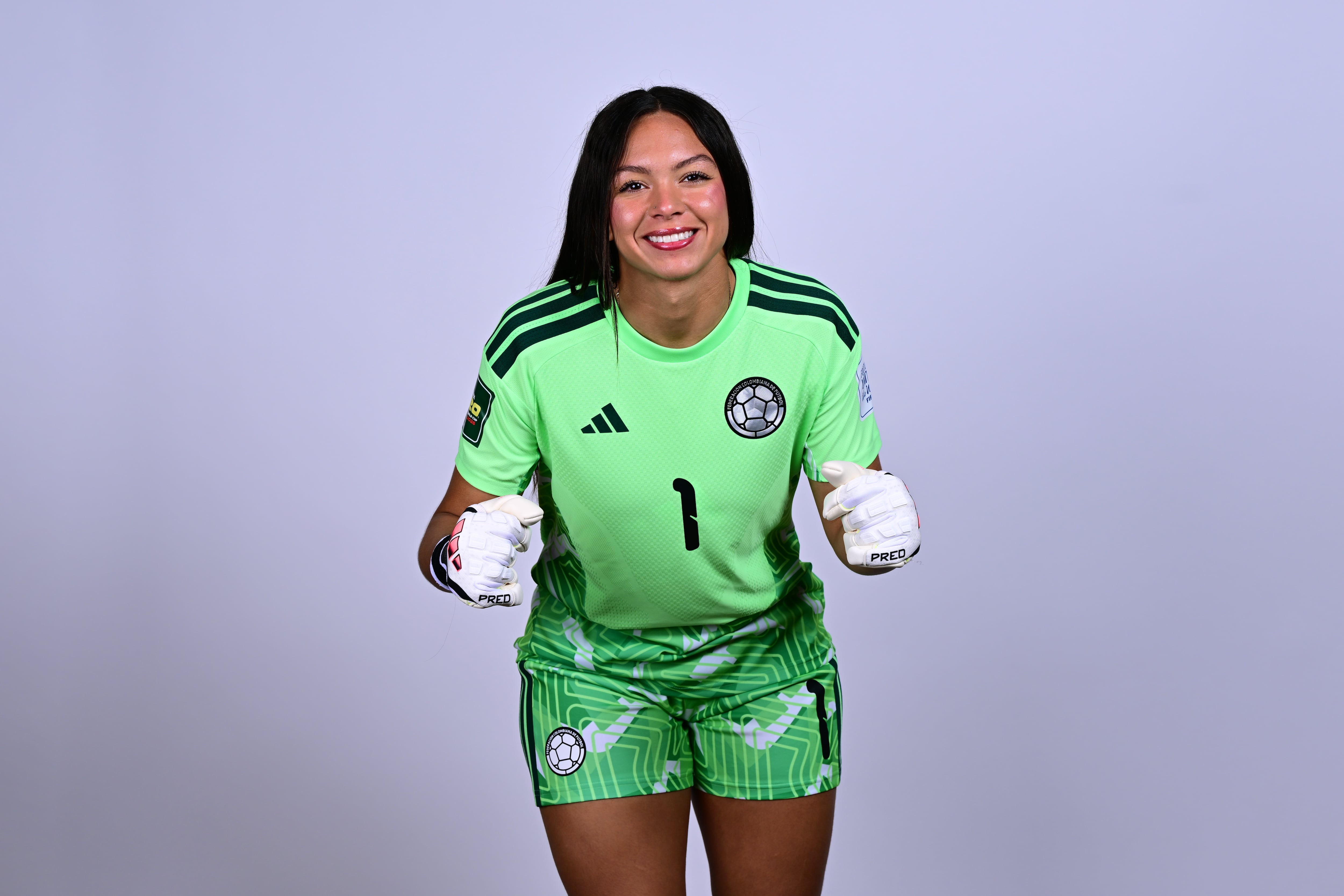 LODZ, POLAND - SEPTEMBER 04: (EDITORS NOTE: This image has been digitally altered.) Luisa Agudelo of Colombia poses for a portrait during the FIFA U-20 Women's World Cup Portrait Session on September 04, 2026 in Lodz, Poland. (Photo by Christian Bruna - FIFA/FIFA via Getty Images)