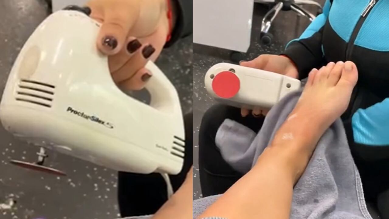 Inusual técnica para pedicura