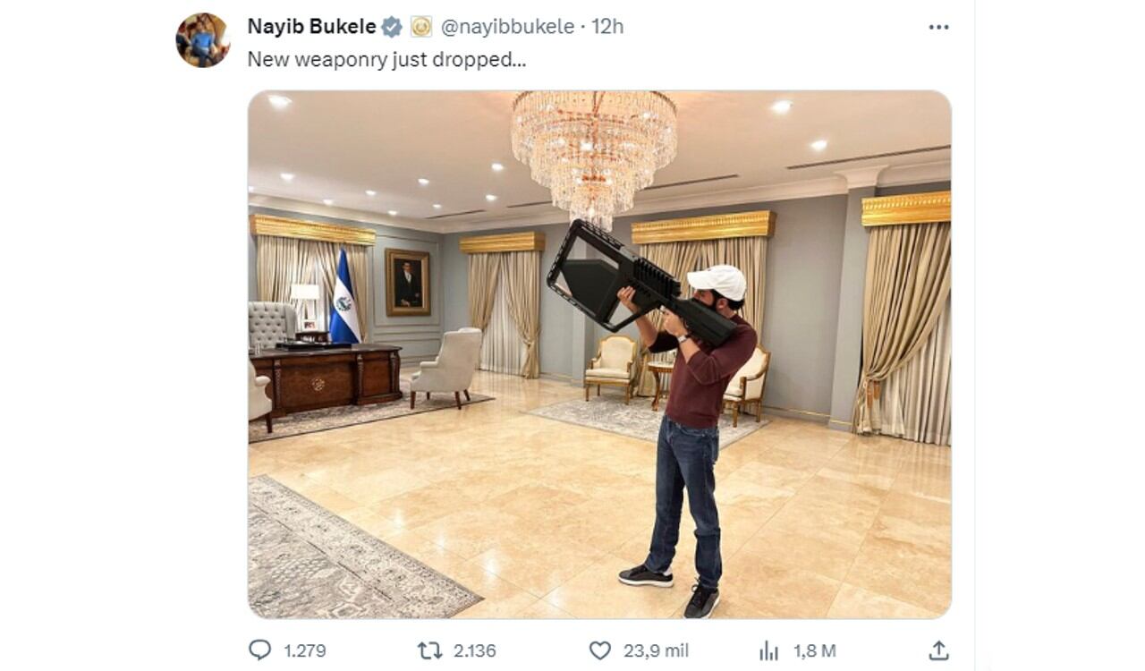 Así publicó Nayib Bukele el arribo de esta potente arma