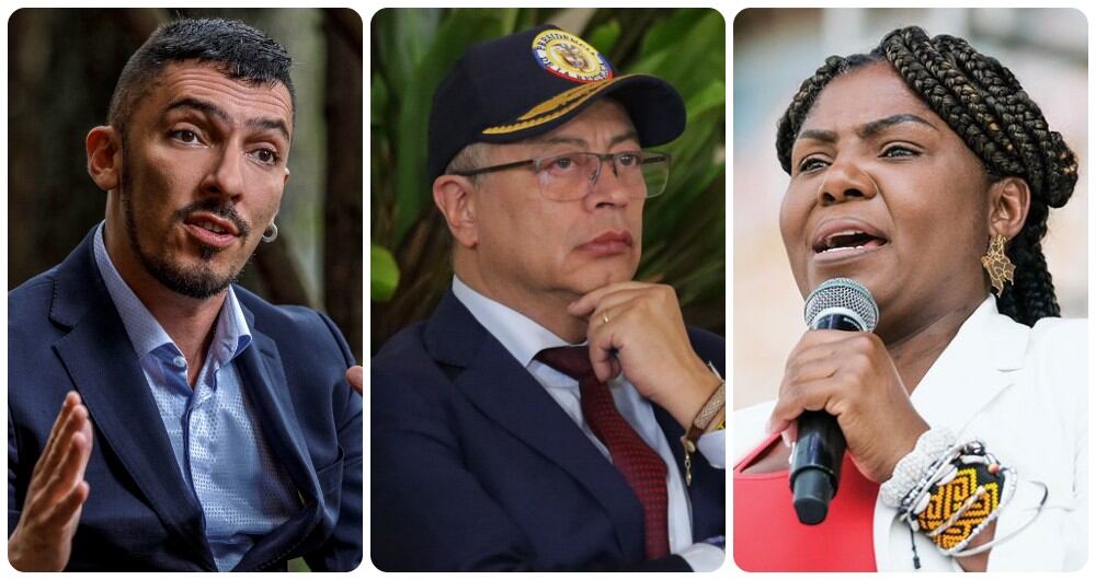 Juan Florian Silva, Gustavo Petro y Francia Márquez.