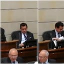 Rodrigo Lara al momento de dejar el Legislativo, tras enterarse de que fue removido del cargo de ministro del Interior