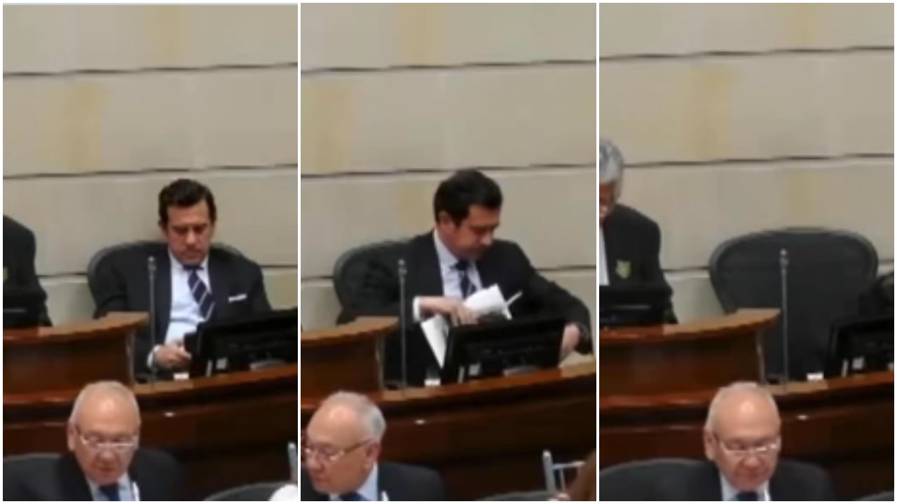 Rodrigo Lara al momento de dejar el Legislativo, tras enterarse de que fue removido del cargo de ministro del Interior, el 21 de octubre de 2026