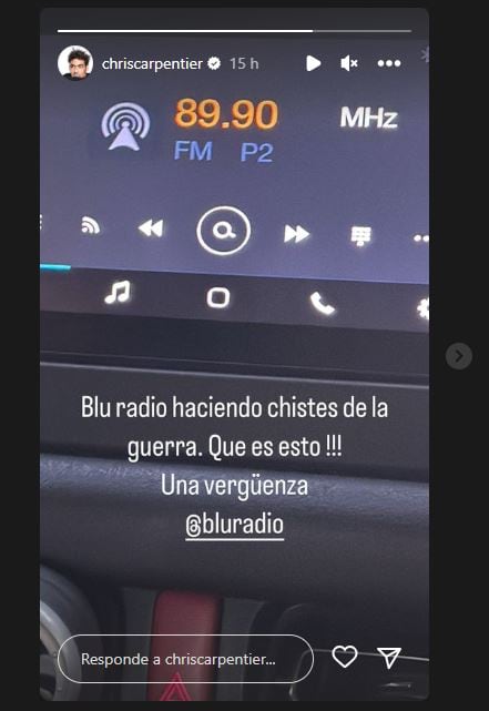 Chris Carpentier no ocultó su molestia