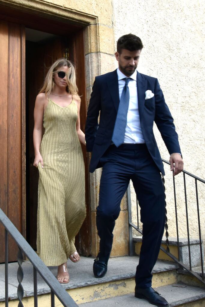 Gerard Pique and Clara Chia leave the Parroquia Sant Vicenç de Montalt, on June 23rd, 2023, in Sant Vicenç de Montalt, Spain. (Photo By David Oller/Europa Press via Getty Images)