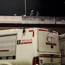 CTI en el lugar del asesinato del coronel Élmer Fernández, director de la cárcel La Modelo de Bogotá