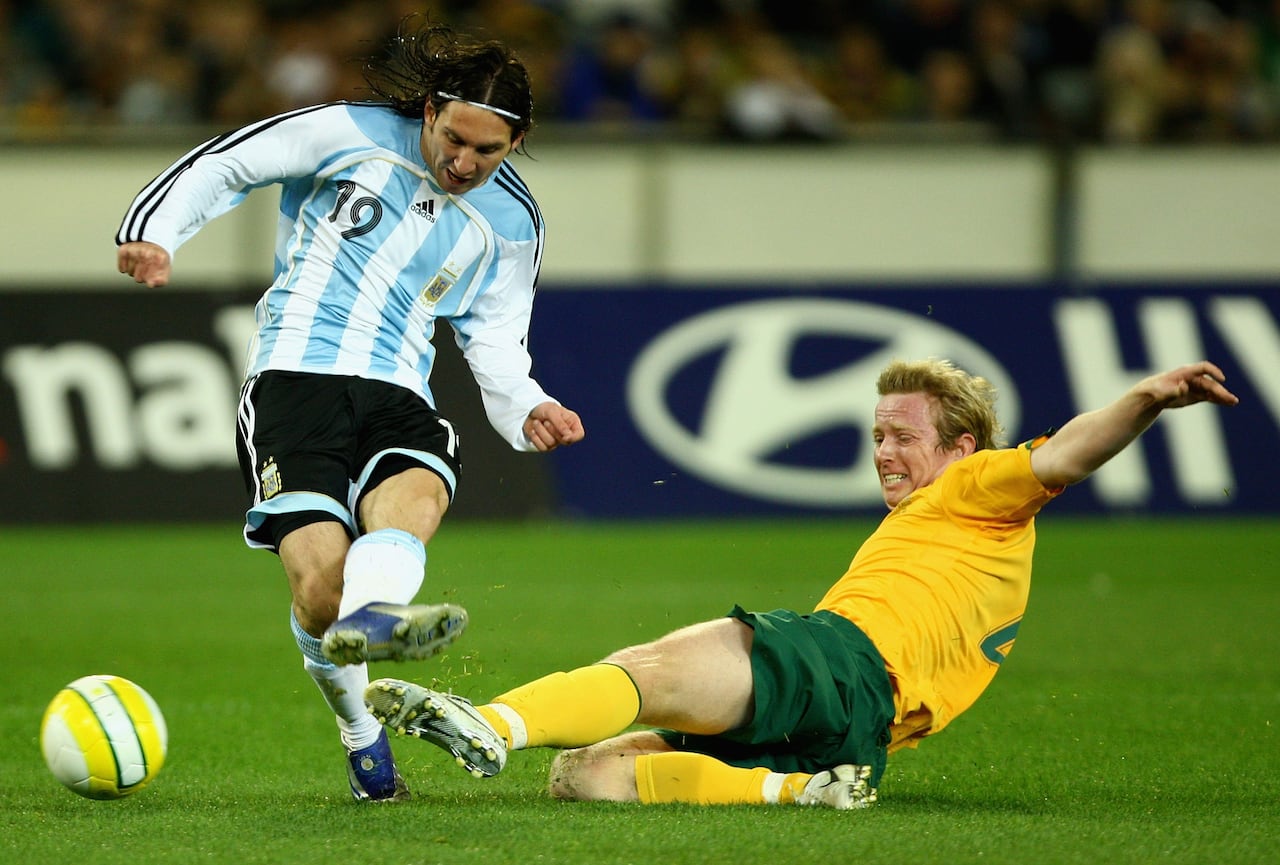 Lionel Messi en sus inicios con la Selección Argentina.