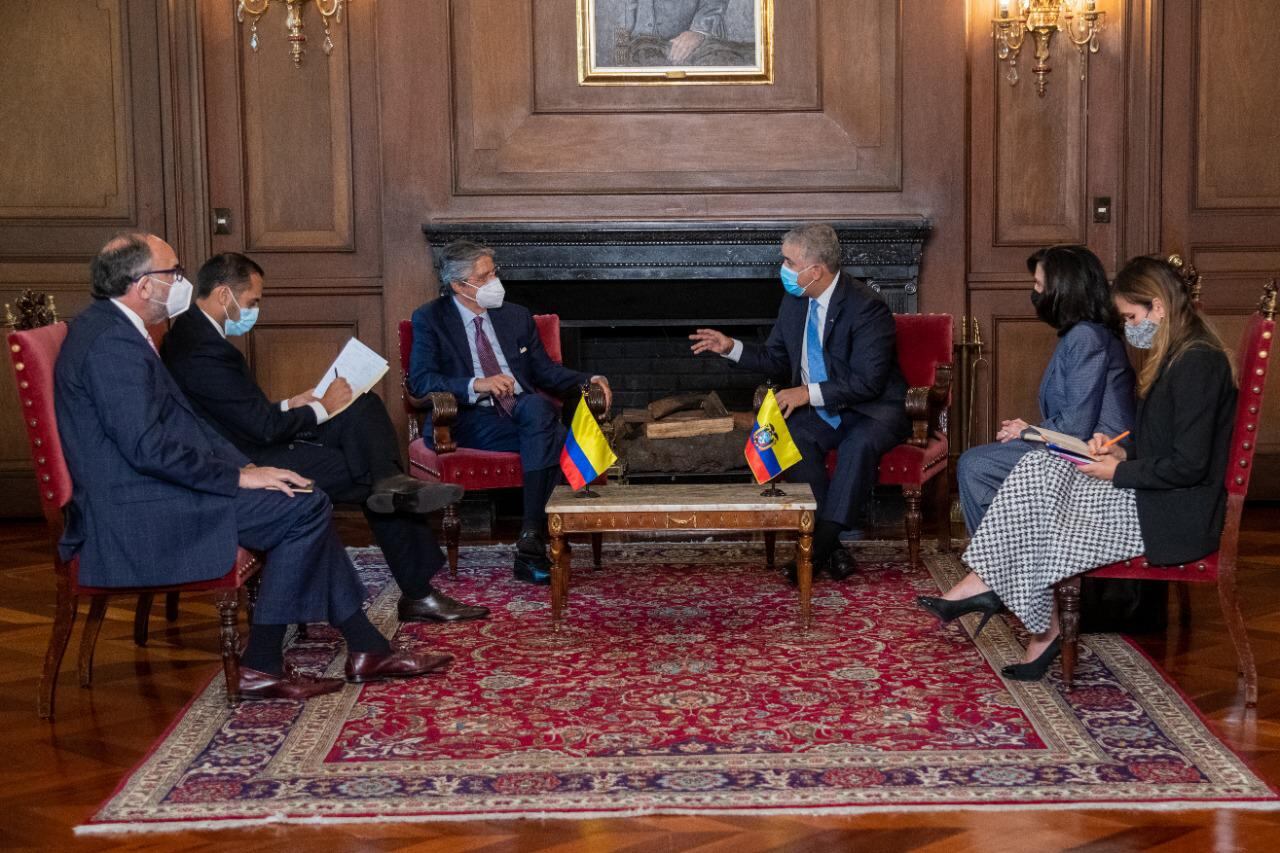 Presidente Iván Duque con el mandatario de Ecuador Guillermo Lasso