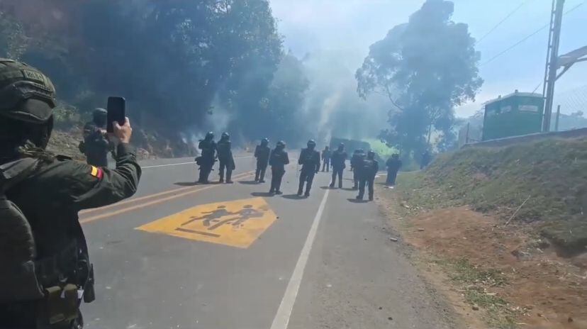 Combates en Cajibío, Cauca.