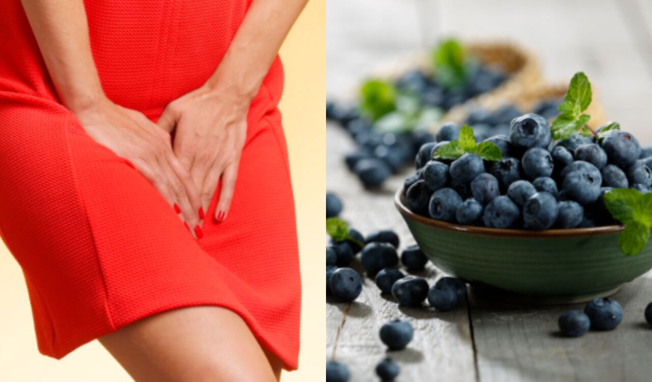 Arándanos, orinar, mujer