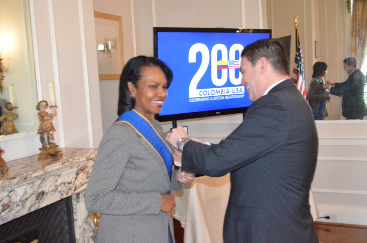 Juan Carlos Pinzón y  Condoleezza Rice