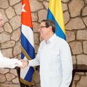 Álvaro Leyva (canciller colombiano) y Bruno Rodríguez (canciller cubano). La Habana (Cuba) 11/08/2022.