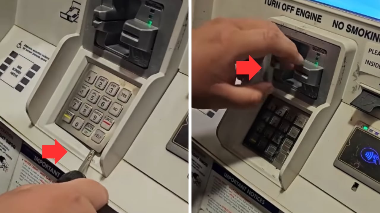 Las imágenes mostraron una estafa que puede pasar desapercibida durante un retiro de dinero.