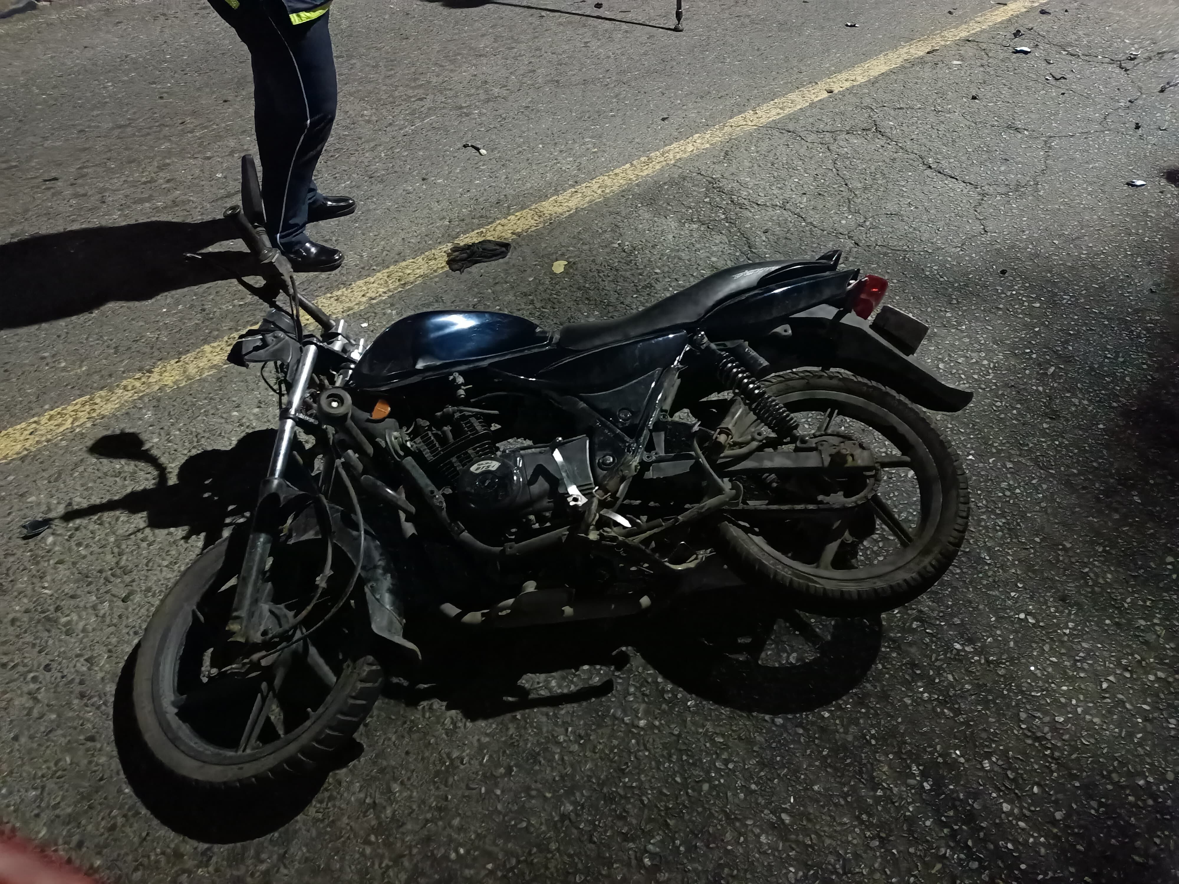Esta fue la otra motocicleta que resultó involucrada en el siniestro vial.