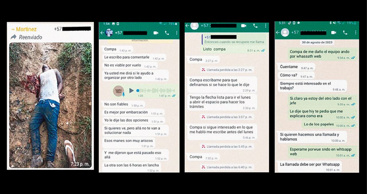 Estas son las conversaciones que compartían en un grupo de WhatsApp los traficantes que están al servicio del Clan del Golfo. Coordinaban las rutas y ordenaban asesinatos.