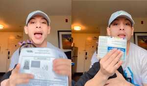 El joven mostró los documentos que validan su estadía legal en Estados Unidos