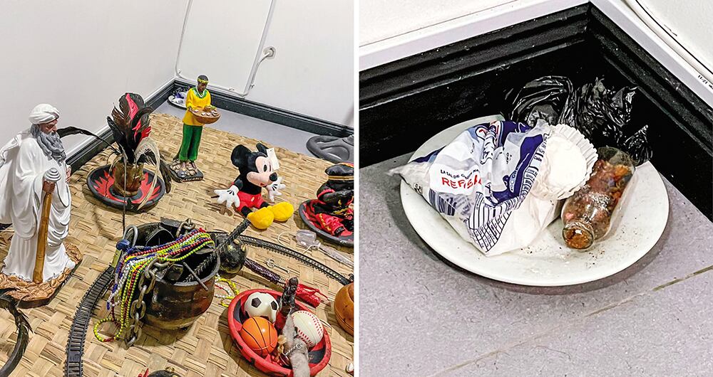   Estas son las escalofriantes imágenes de los rituales realizados en un apartamento de Medellín. Desde allí se planeaban los asesinatos y otros delitos. 