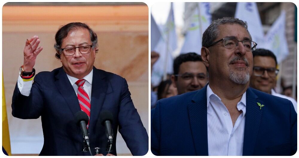 Presidente Gustavo Petro y Bernardo Arévalo, nuevo presidente de Guatemala.