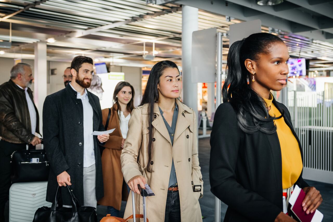 Fila en el aeropuerto