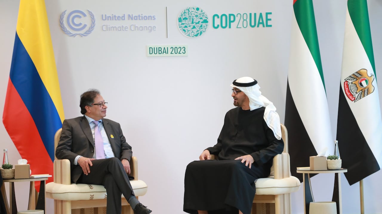 Reunión entre Gustavo Petro y el presidente de Emiratos Árabes Unidos.