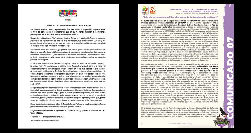 Comunicado a la militancia de la Colombia Humana