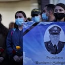 Homenaje velatón a Humberto Sabogal Policía asesinado en medio de un atraco en el sur de Bogotá. Foto Esteban Vega