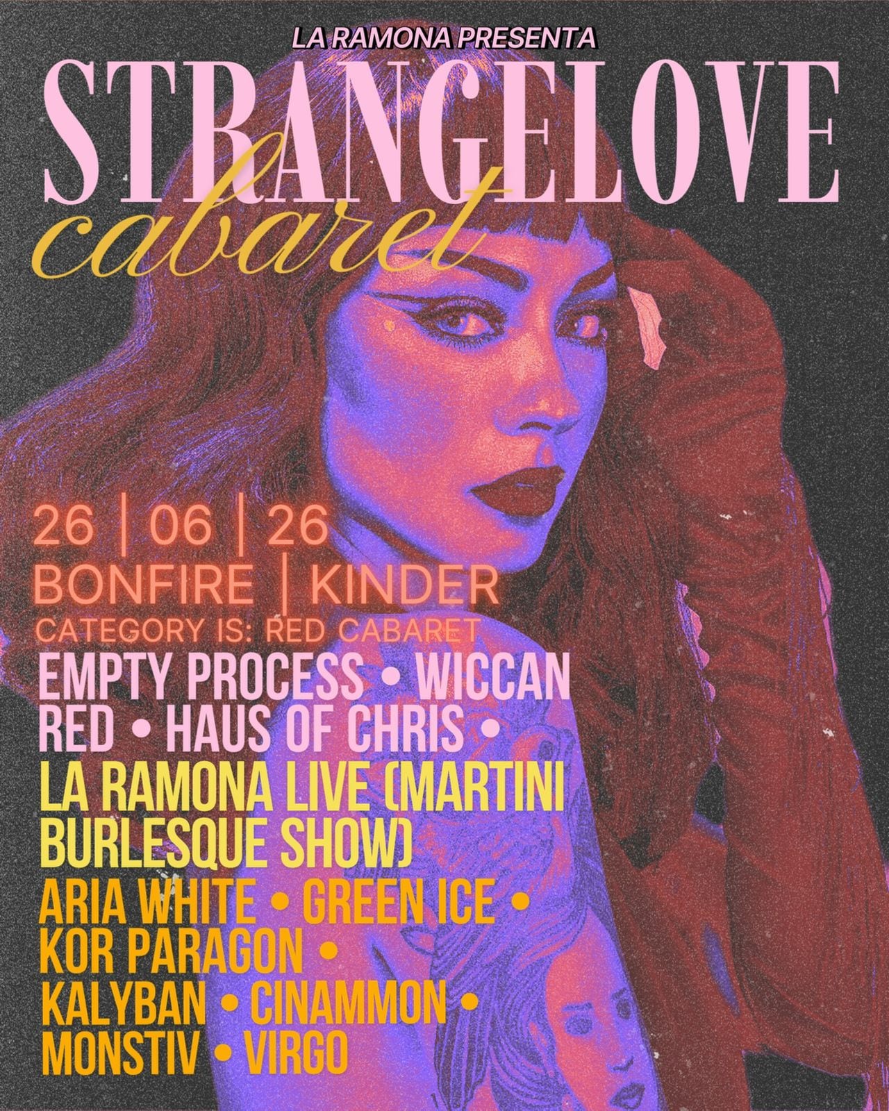 La programación también contará con las presentaciones de Haus of Cris (Medellín), Empty Process (Pereira) y Wiccan Red (Bogotá), quienes marcarán el ritmo de una fiesta pensada para bailar hasta el amanecer.