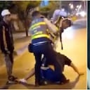 Uno de los agentes de tránsito dijo que el ciudadano le mordió un dedo.