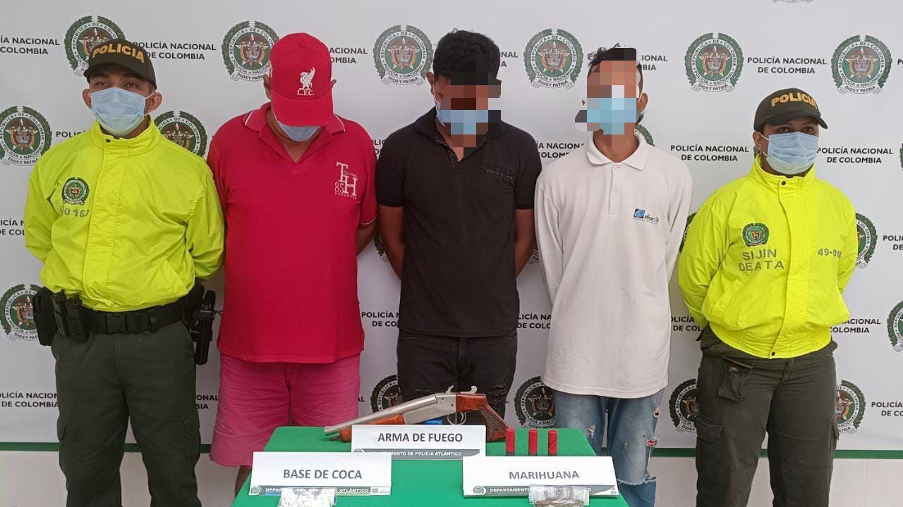 Estas son algunas de las personas capturadas con armas y droga, durante el operativo en Atlántico.