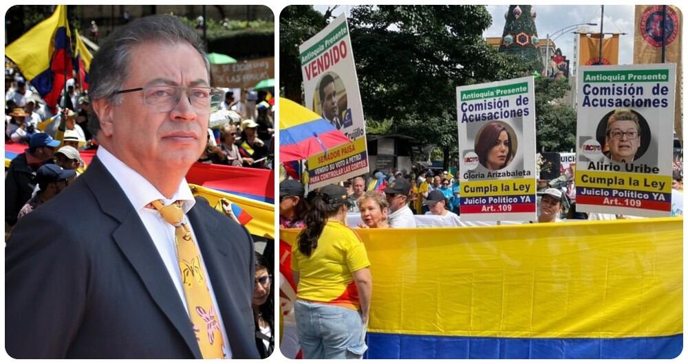 Los tres congresistas que investigan a Gustavo Petro en la Comisión de Acusación, criticados en las movilizaciones del 23 de noviembre.