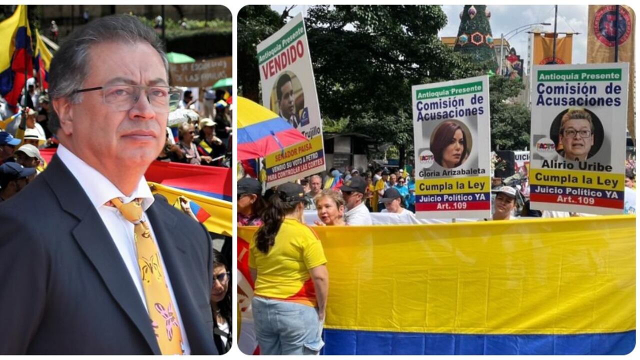 Los tres congresistas que investigan a Gustavo Petro en la Comisión de Acusación, criticados en las movilizaciones del 23 de noviembre.