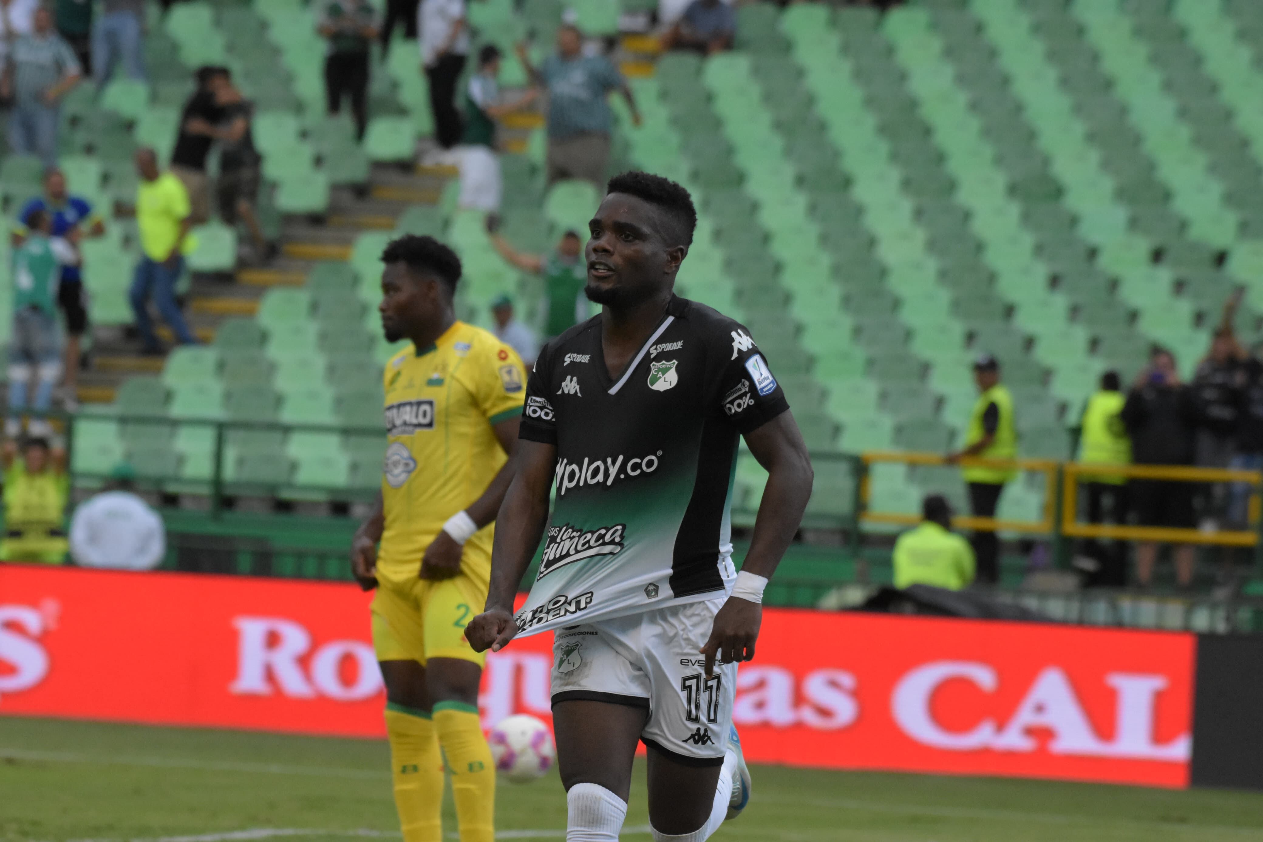 Andrey Estupiñán, #11 del Deportivo Cali, anotó para los verdes en el juego ante Bucaramanga por la fecha 15 de la Liga BetPlay.