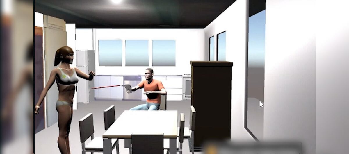 La imagen con la que la Fiscalía reconstruyó el asesinato de María Mercedes “Mérsa” Gnecco