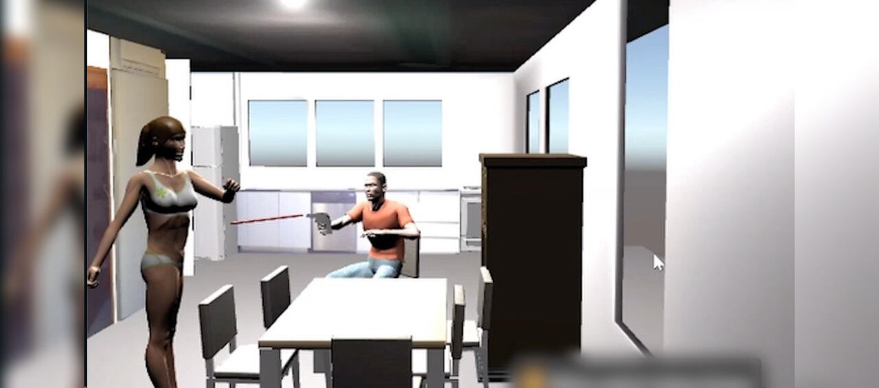 La imagen con la que la Fiscalía reconstruyó el asesinato de María Mercedes “Mérsa” Gnecco