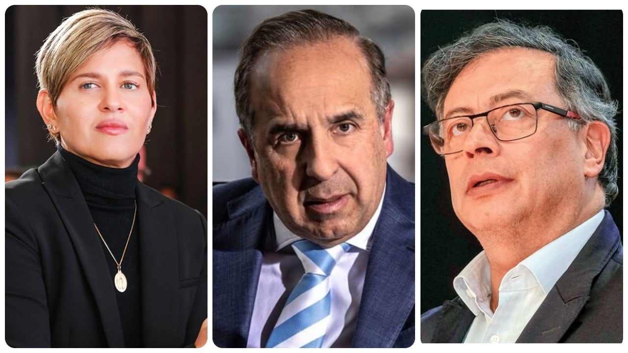 De izquierda a derecha: Verónica Alcocer, Guillermo Reyes y Gustavo Petro.