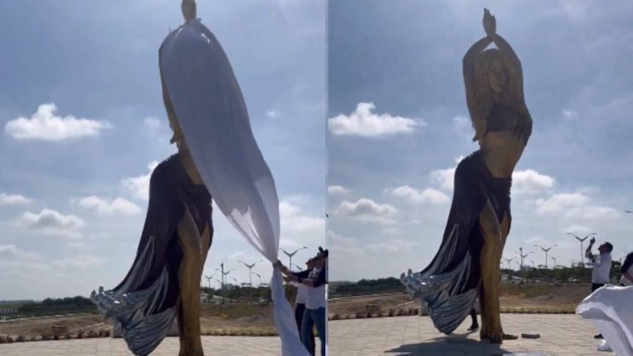 Estatua de Shakira en el Gran Malecón de Barranquilla.