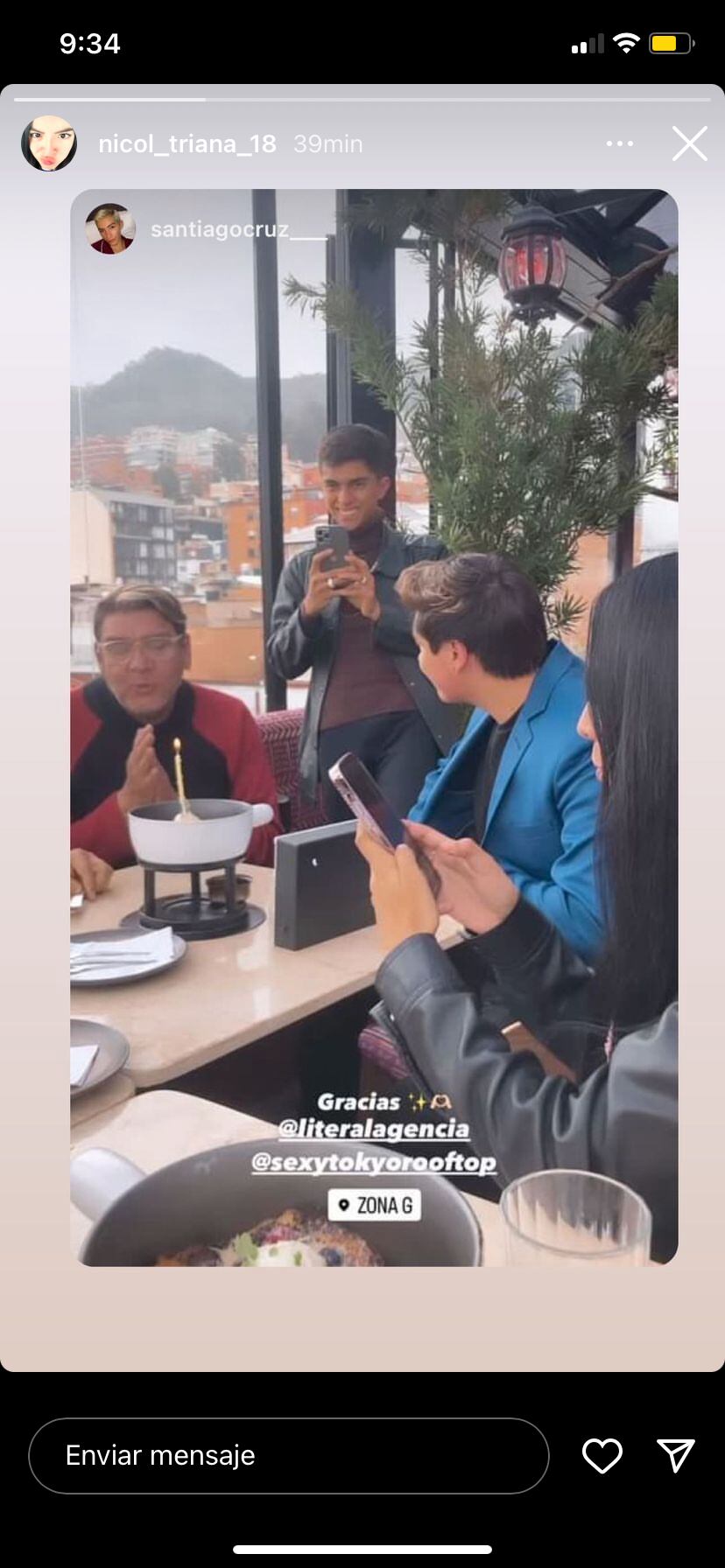 Nicol Triana fue al cumpleaños de Jim Velásquez