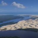 Lagunas entre dunas en el Brasil
