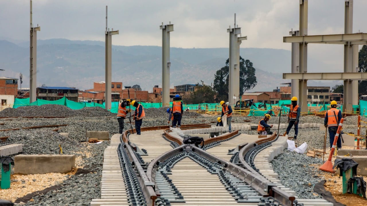 Obras de la línea 1 del metro de Bogotá.