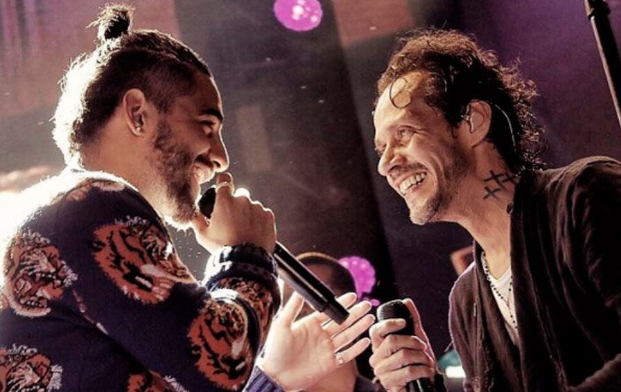 Marc Anthony y Maluma en concierto.