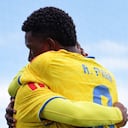 Colombia celebra uno de los goles ante Polonia