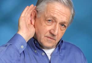 Man with hearing difficulties