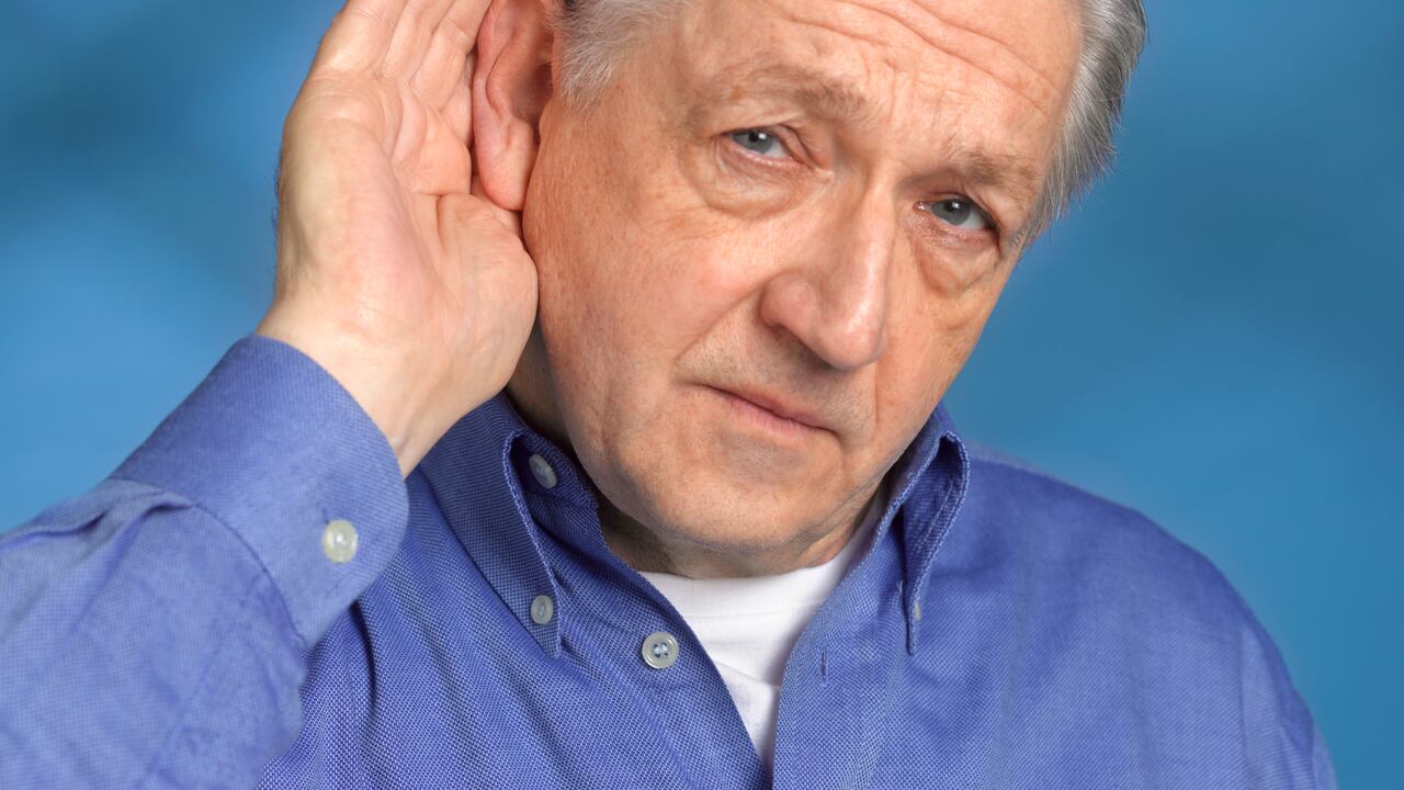 Man with hearing difficulties