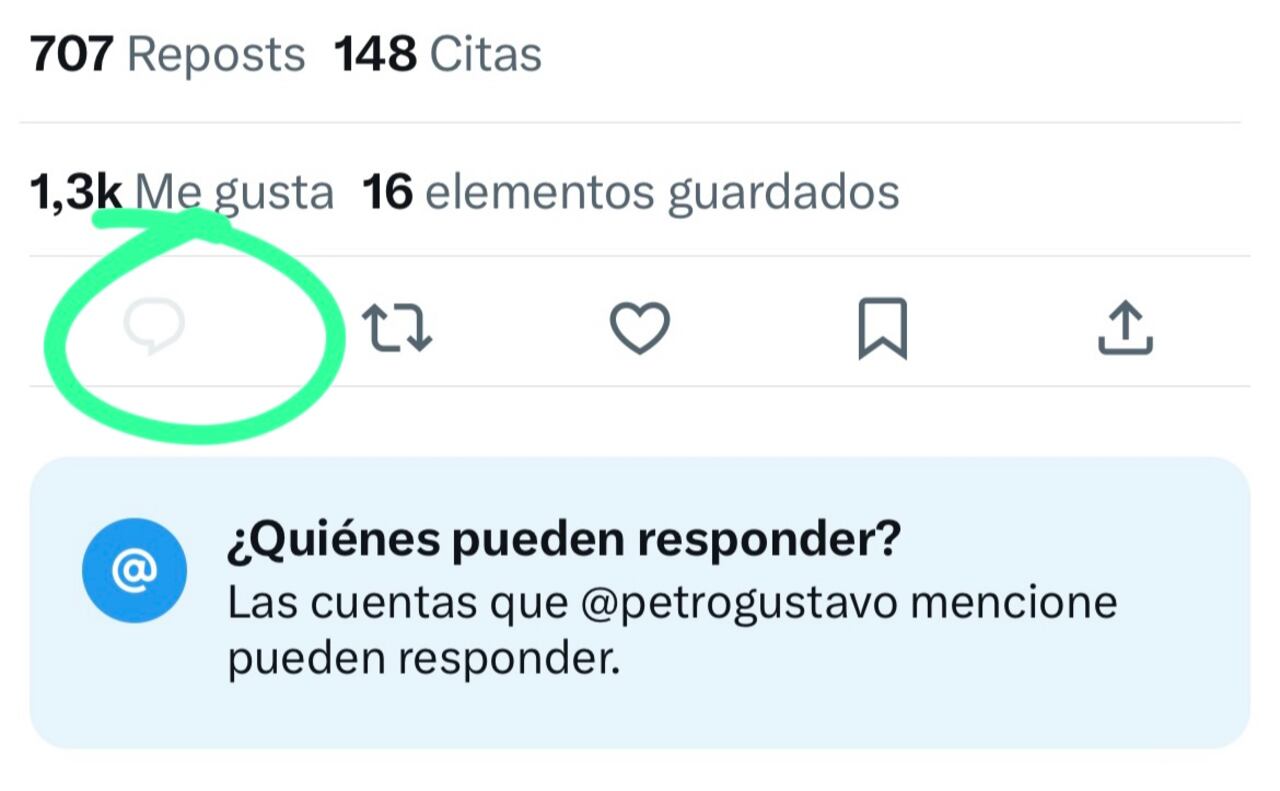 Petro cerró la opción de comentarios en su cuenta de X